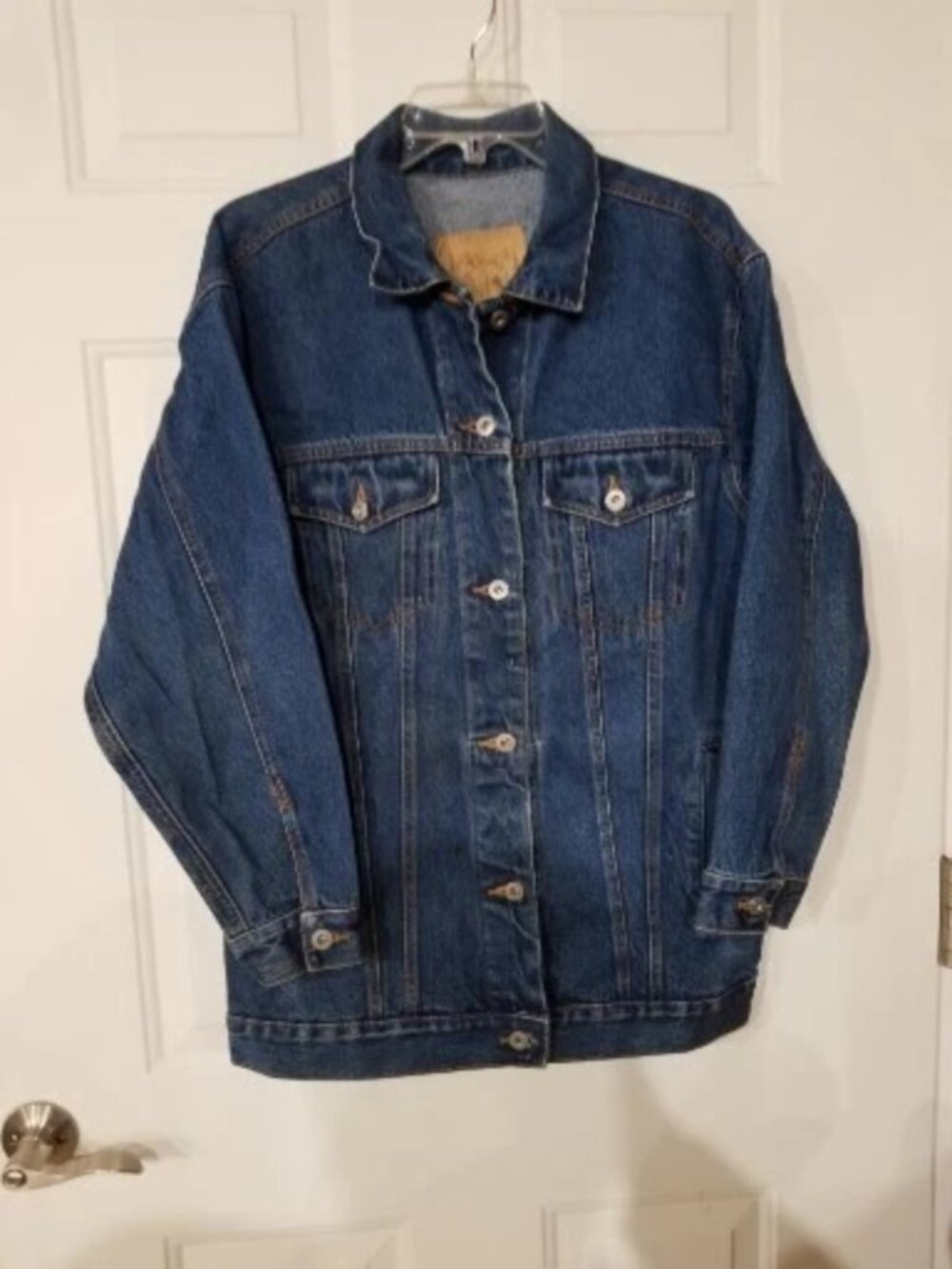 Vintage Alaska Woods Men Size Small 100% Cotton Heavy Denim Jacket Button Up - Picture 8 of 8